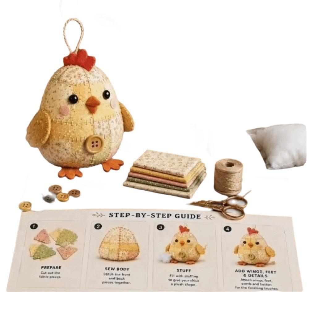 Handmade DIY Patchwork Animal Kit Vintage DIY Craft Set Hand Sewing Kit Travel Activity