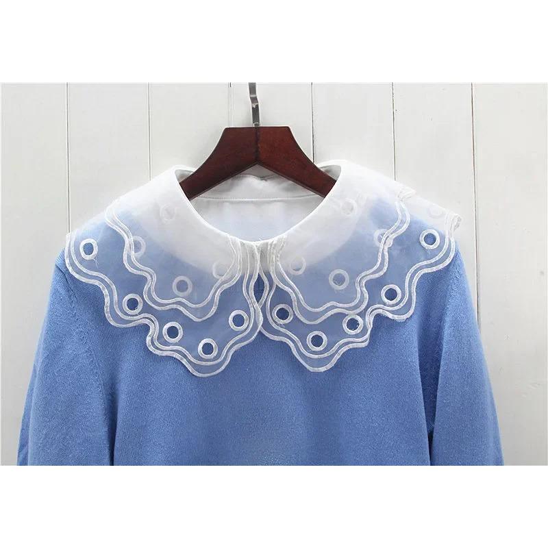 Perfekte Übereinstimmung Damen Großer Revers Falscher Kragen Spitze Weiß Chiffon Falscher Kragen Damen Revershemd Bluse Abnehmbarer Kragen Für Pullover Dekorativ
