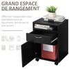Filing Cabinet, Mobile File Cabinet with 2 Drawers, Office Home Organiser On Wheels for A4, Letter-Size File Folders, Mobile Printer with Open Shelf