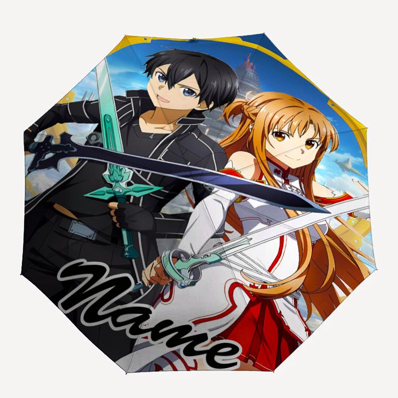 Personalized Name S-Sword Art Online Print Umbrella - Automatic Open/Close, Eight-Rib Durable Frame, Automatic Folding Umbrella