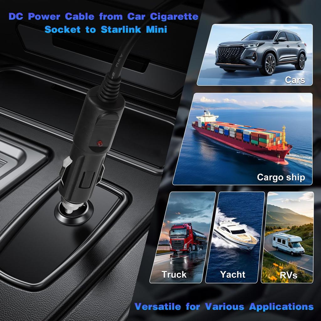 Starlink Mini To 30V DC Boost Converter Module with Car Adapter and Cigarette Lighter Plug for and Boats 12V/24V 3.5A Trans-Regulator Step-Up RVs,