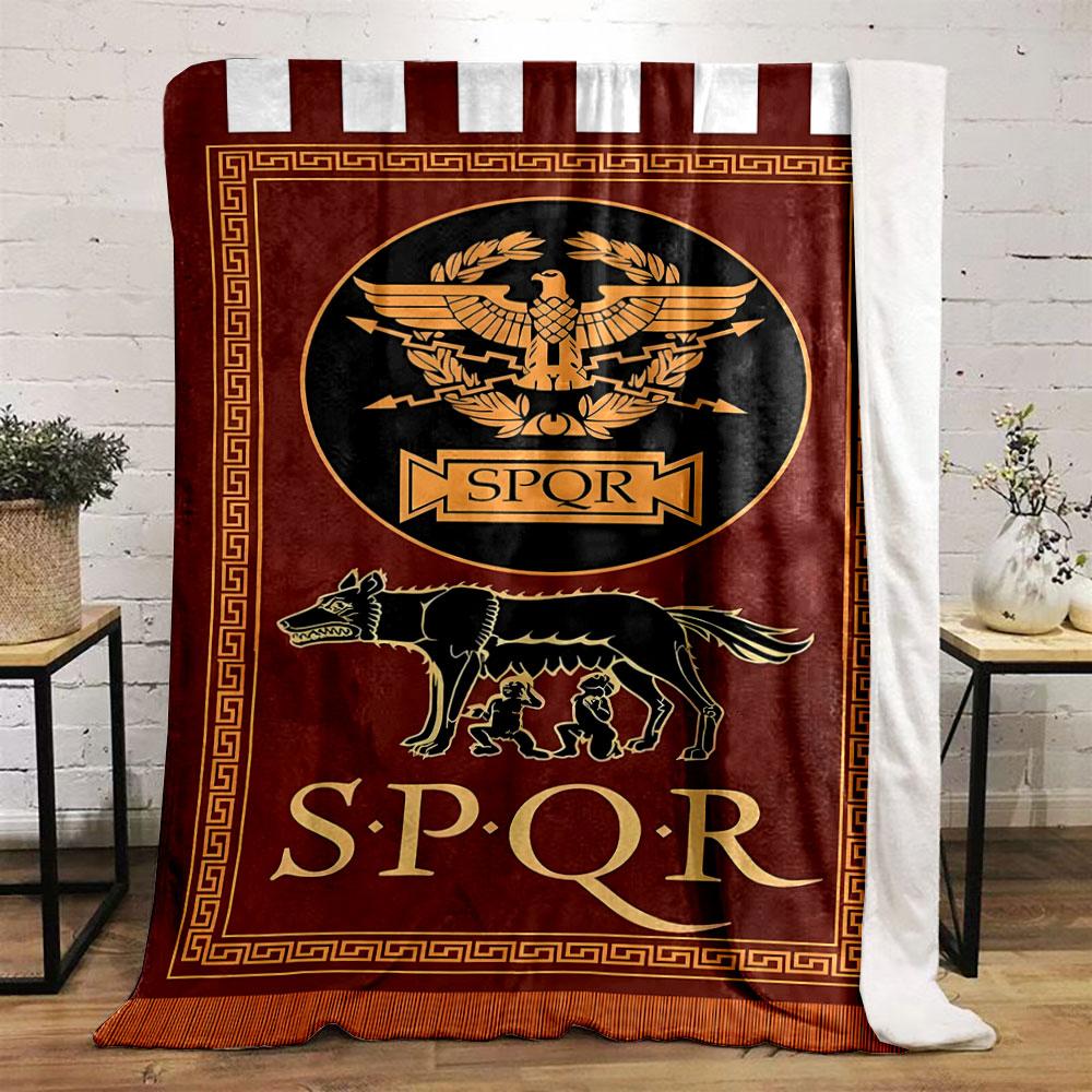 Roman SPQR Wolf Blanket Bedroom Blanket for Livingroom Couch Lunch Break Soft Throw for Friend's Festival Gift