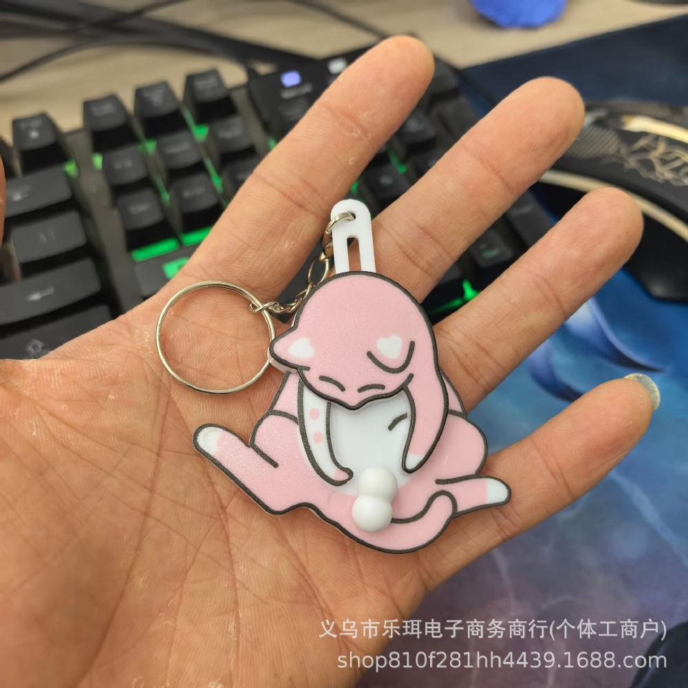 Creative Pull-Apart Cat Keychain - Cute Rotating Toy for Backpack and Bag Decoration