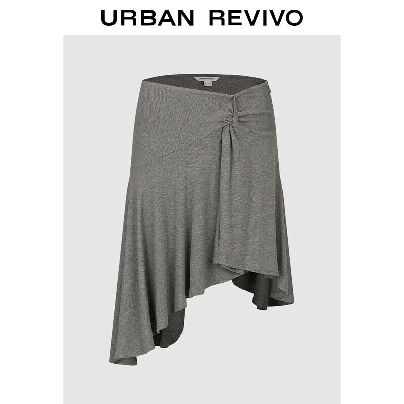 UR2026 Women s Summer Irregular Twist Pleated Midi Skirt S
