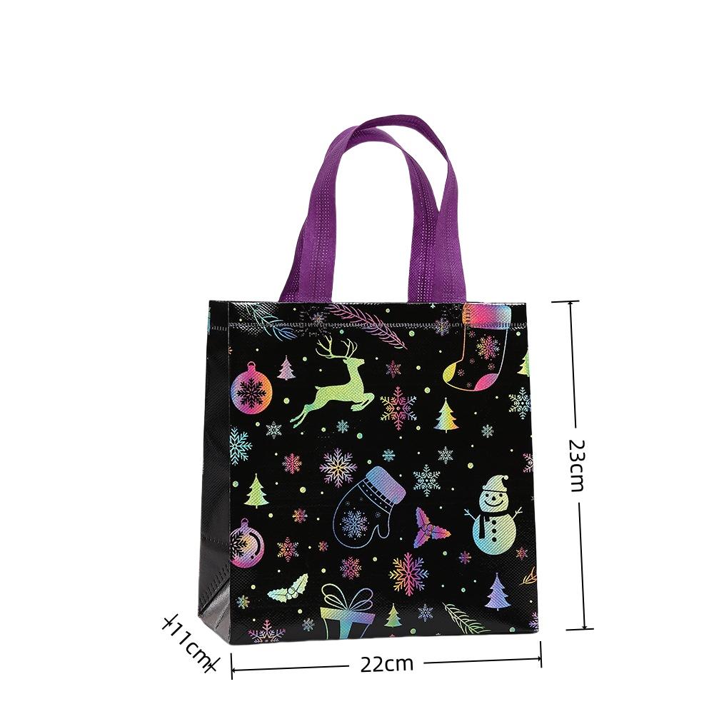 Bolsas StoBag temática navideña bolsas para envolver regalos bolsas para dulces bolsa tote de material no tejido negra colorida para empaquetar caramelos golosinas
