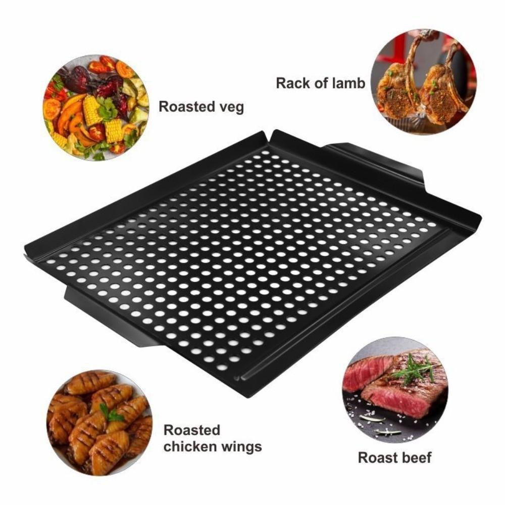 Heat Resistant Barbecue Grill Pan Large Capacity Grill Basket Roasting Fish Plate  Backyard BBQ