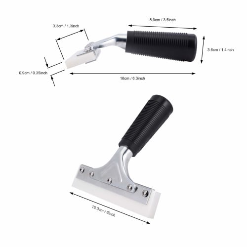 Ehdis 15*3,1CM Silikon Wasserabzieher Abzieher, T-förmiger Abzieher für Autos, Fenster und Badezimmer, mit Gummigriff, extra dicker Klinge und eingebautem