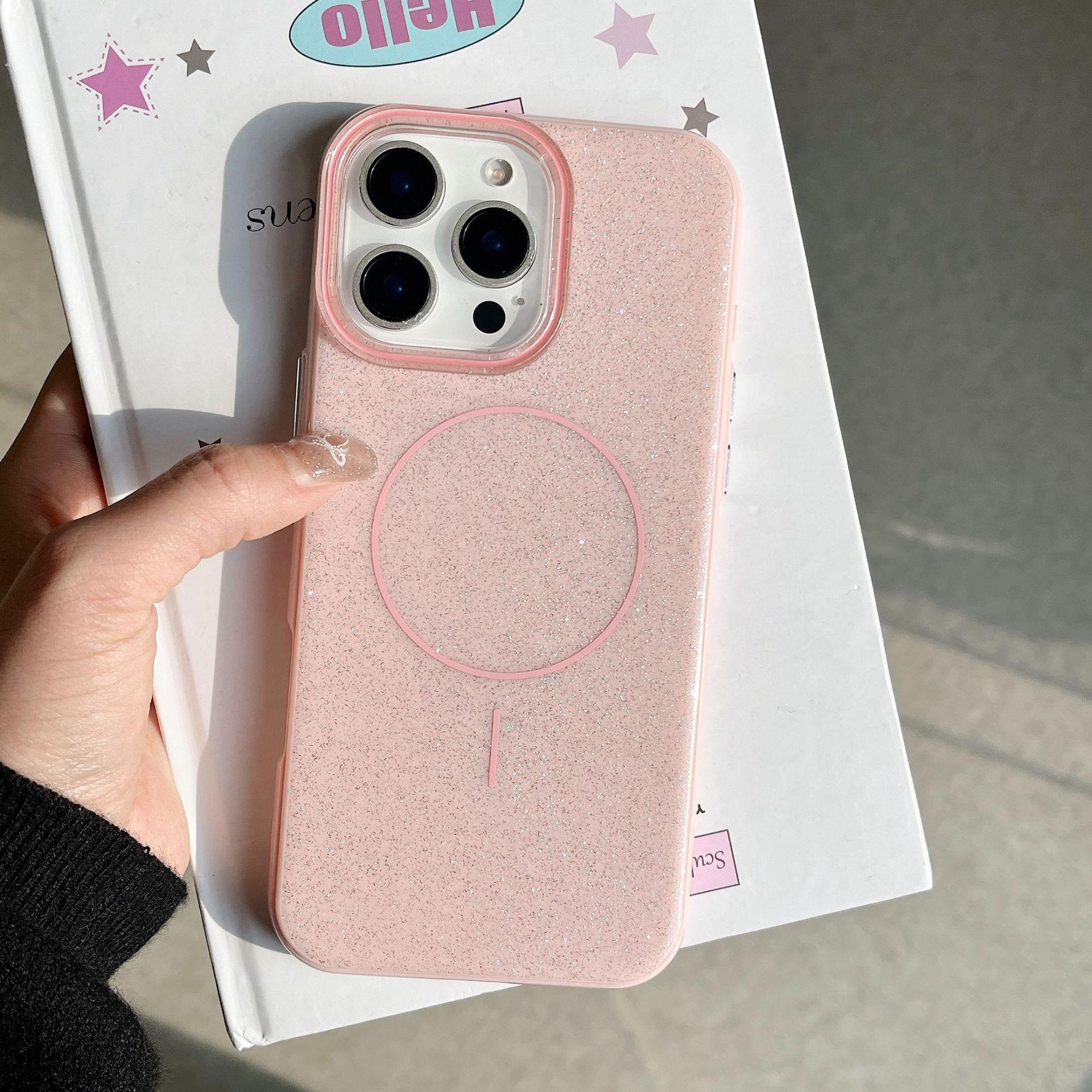 

Simple and Practical iPhone 16 Pro Max Apple 17 Phone Case 15/14 Magnetic IMD Glitter Fine Circle Soft Case 17Air(without Packaging