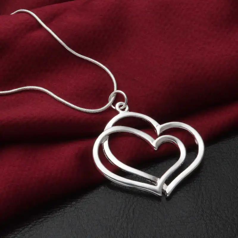 Collana Romantica con Pendente a Cuore in Argento Sterling 925 da 40-70 cm per Donna Gioielli alla Moda e Deliziosi Regali per Matrimonio Festa Vacanza