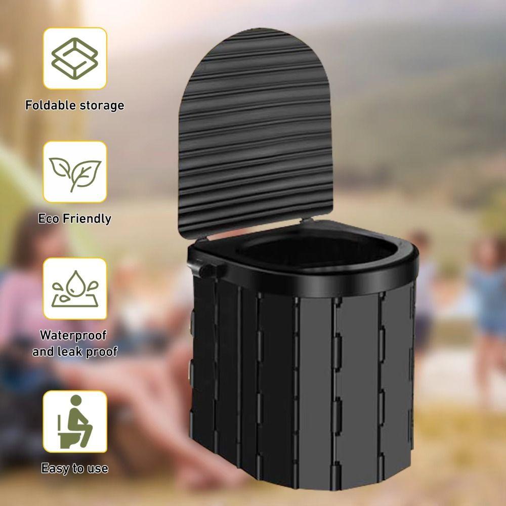 Flip-top Portable Toilet Use Garbage Bags Camping Toilet Accessories Vehicle-mounted Toilet  Hiking
