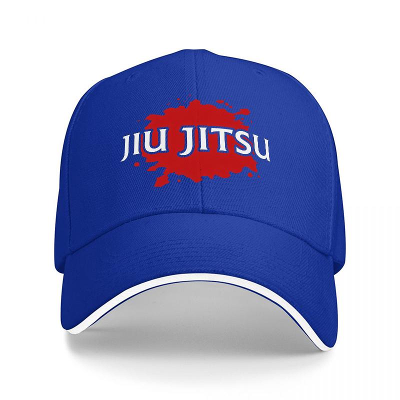 JIU JITSU BLOOD SPLASH LOGO BASEBALL CAP BLACK WITH WHITE TRIM SPORTY DESIGN FOR UnisexS AND WomenS FAN ACCESSORIES