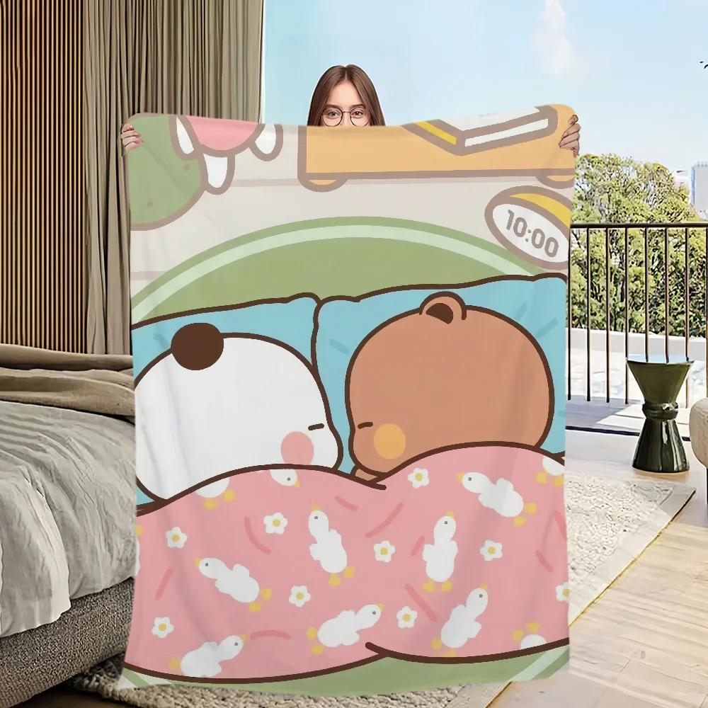Cartoon Four Seasons Warm Soft Plush Blanket for Sofa Living Room Office Bedroom Travel Gift