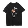 Shiba Inu Emoji and Fun Cat Dog Prints Women Loose-fitting Summer T-shirt with Short and Half Sleeves Graphic T Shirts