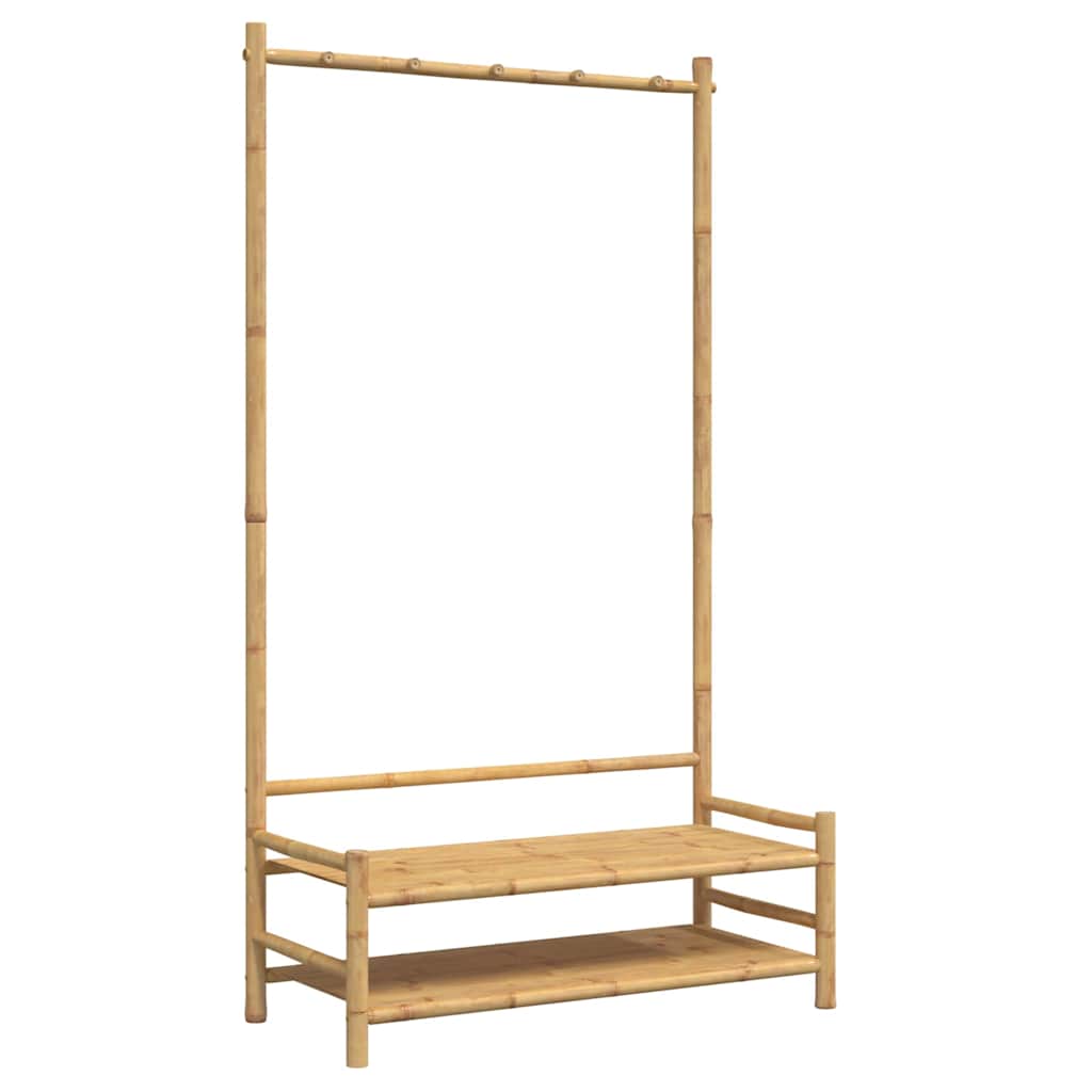 Clothes Rack with Shelves 103 X 40 X 183 Cm Bamboo