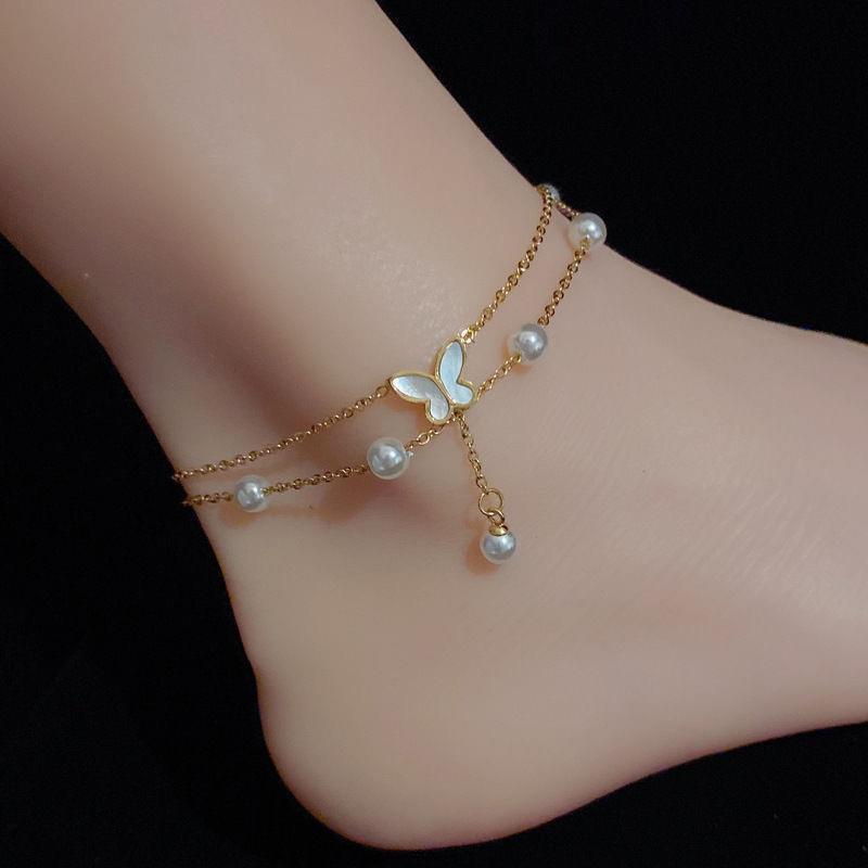 2025 Women's Titanium Steel Anklet – Light Luxury, 18K Gold-Plated, Fade-Resistant