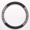 Leopard Printing Steering Wheel Cover Universal Leather Two Tone Car Interior Steering Covers Case 37-38CM Accessories