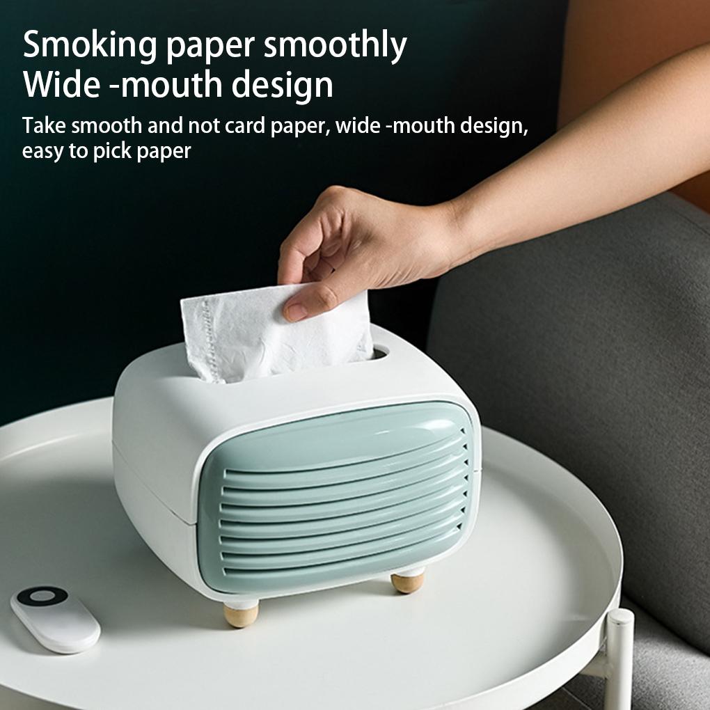 Radio Box Paper Case Desktop Dispenser Napkin Holder Living Room Business Bathroom Kitchen Storage Cover Decoration