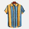 2026 Hawaii Camicia a Maniche Corte a Righe da Uomo Top Casual da Ufficio da Uomo T-shirt Oversize Camicia Bottoni Estiva da Uomo 5XL