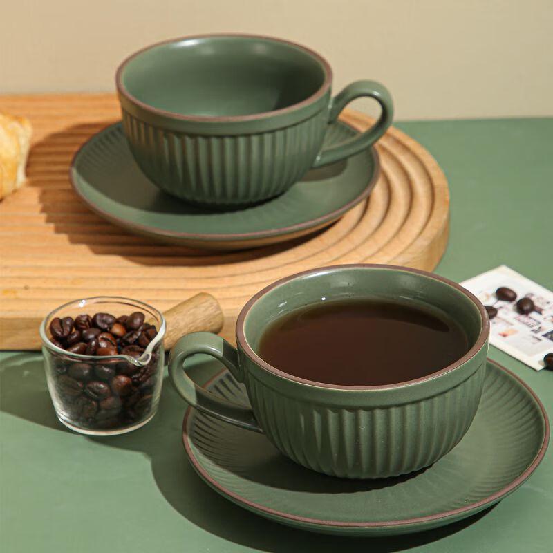 Qianxing Morandi Ceramic Coffee Cup & Saucer Set