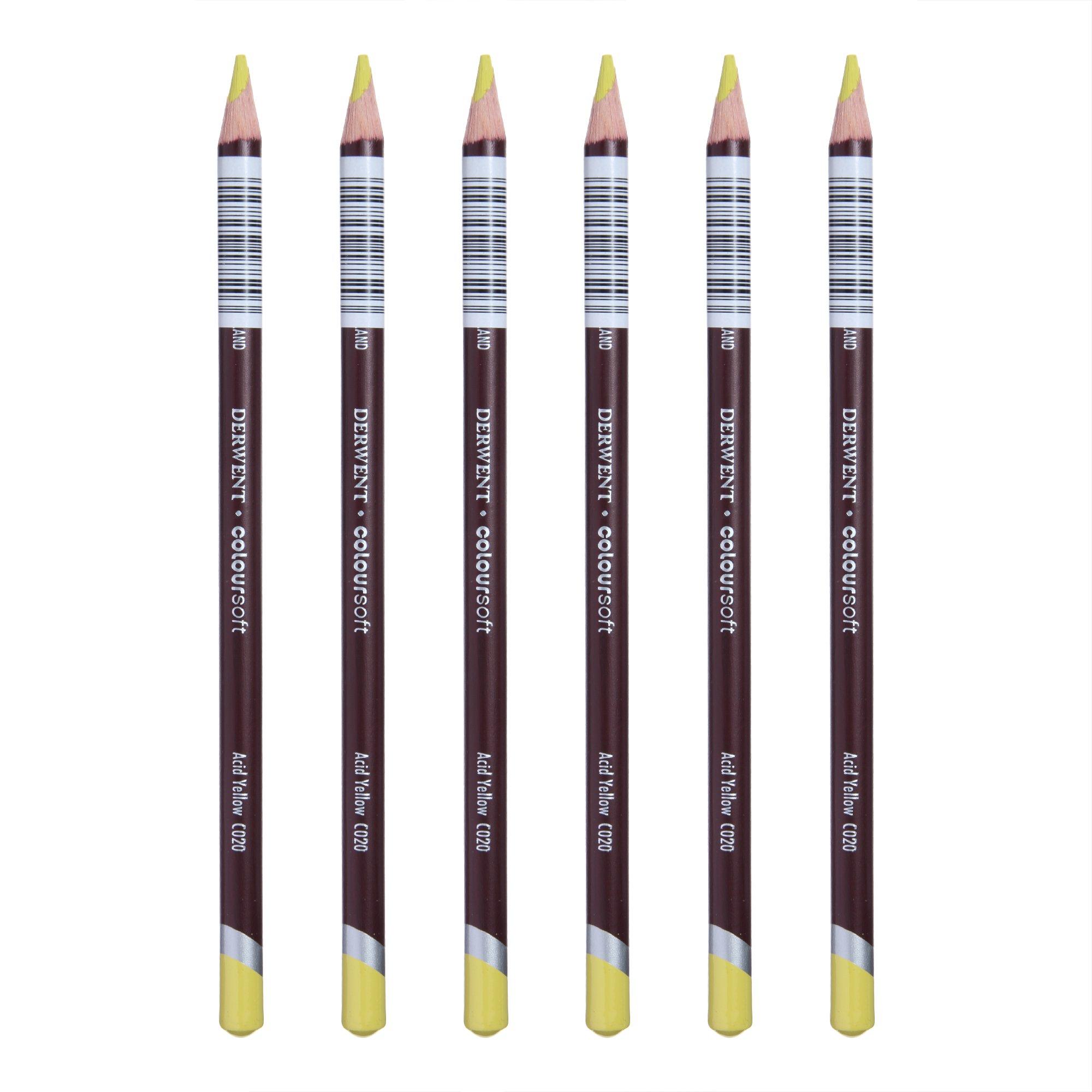 Derwent Coloursoft Цветные Карандаши, Желтый, C020, 6,