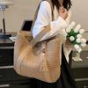 Handwoven Straw Simple Bag Holiday Beach Shoulder Bag Casual Trendy Women Large Capacity Tote