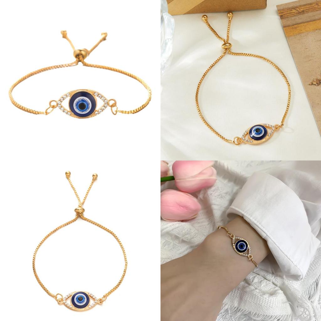 Evil Eye Bracelet For Women With Alloy And Rhinestone Accents Suitable For Gift And Fashion