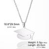 Lucktune Graduate Hat Pendant Necklace Stainless Steel Women Men Bachelor Cap Necklace School Graduation Jewelry Students Gift