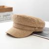 British Retro Style Solid Color Breathable Flat Top Newsboy Cap Sun Hat Military Cap Beret Hats
