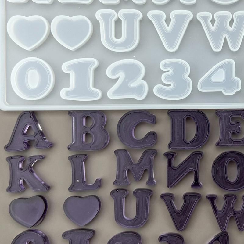 English Alphabet Epoxy Resin Molds Silicone Capital Lowercase Letters Cement Mold for DIY-Jewelry Pendants Crafts
