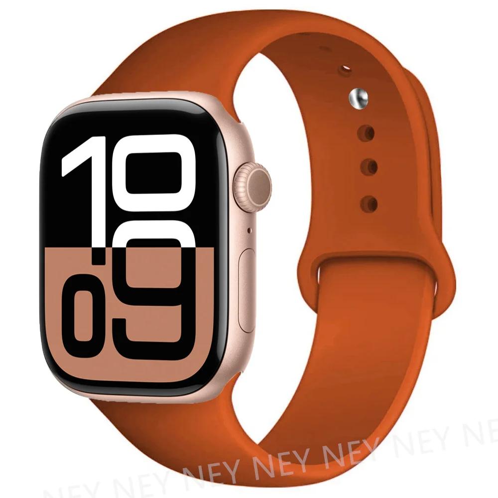 Silicone Band For Apple Watch Straps Ultra 2 49mm 45mm 44-40mm 41mm Sport Bracelet Apple Watch Series 10 42mm-46mm 8 7 6 5 SE 9