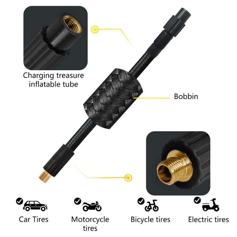 VG8 Vehicle Flexible Clip On Air Line Tyre Tire Inflator Hose 16cm-80cm Long
