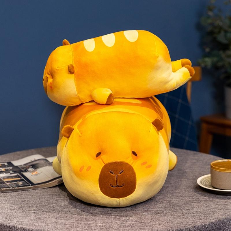Non-Toxic Cuddly Bread Capybara Plush Toy Stuffed Doll Long Sleep Pillow Sofa Cushion Soft Gift Valentine Birthday