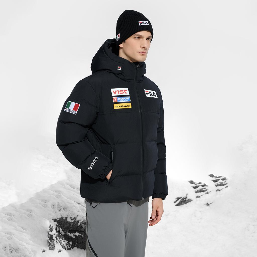 New FILA SKI Down Jacket Men's Pitch Black A11M446923FBK