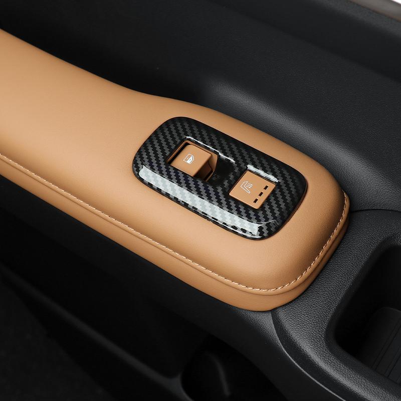 For Hyundai Santa Fe MX5 2024 2025 Carbon Fiber Style Window Lift Button Cover Door Armrest Trim Panel Frame Interior LHD/RHD