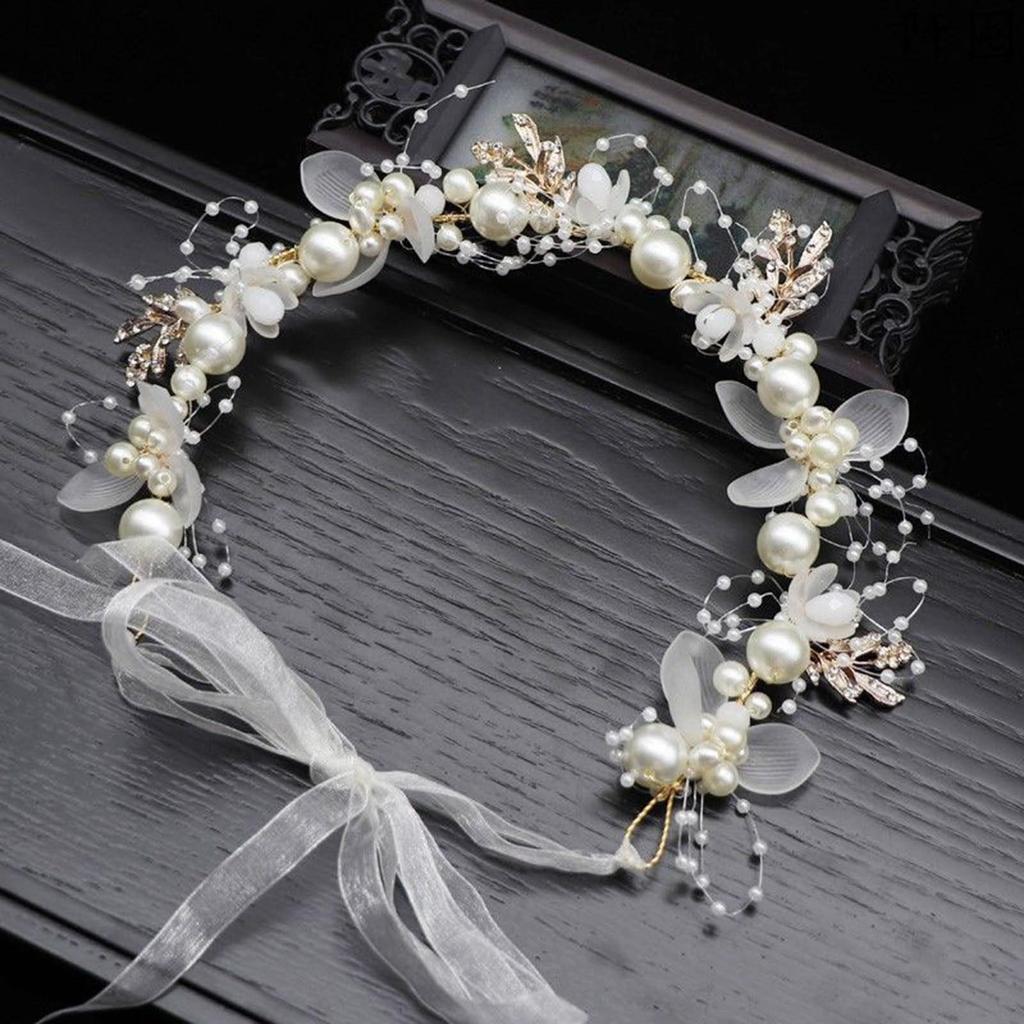 Children's Handmade Sweet Floral Pearl Headband for Performances