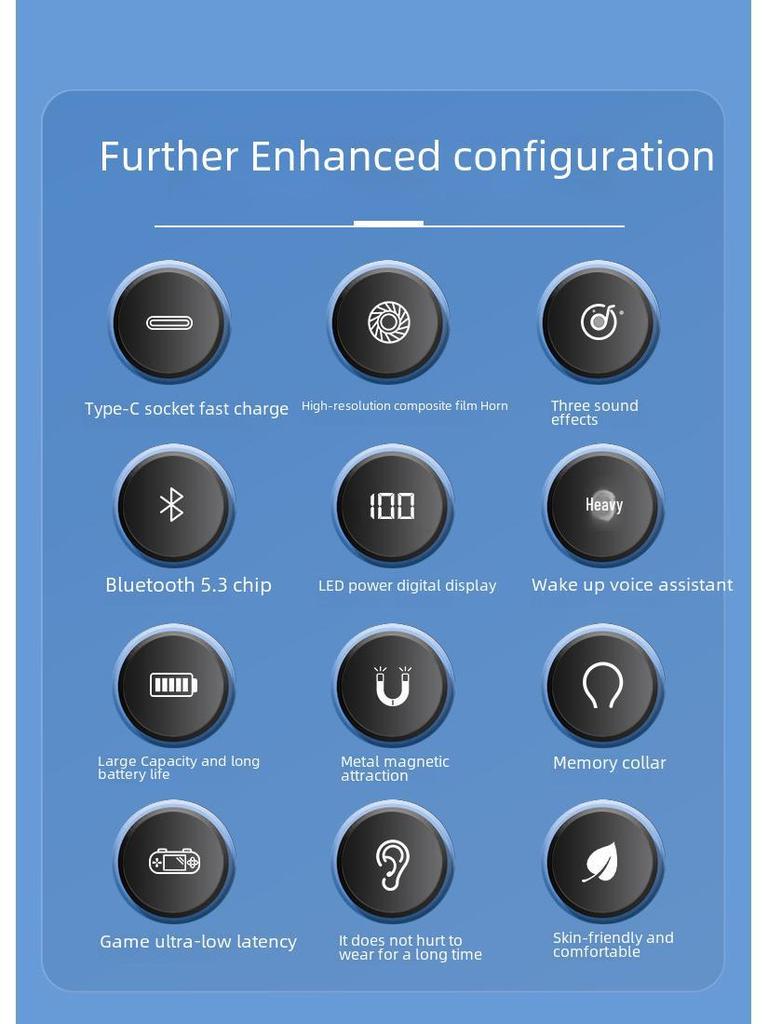 Bluetooth-Headset mit ultralanger Standby-Zeit und Geräuschunterdrückung, ideal für den Sport, zum Umhängen