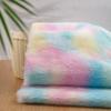 50x180cm Imitation Otter Rabbit Hair Thickened Fabric Tie Dyed Plush Fabric Gradient Rainbow Rabbit Hair Fur Coat DIY Fabric
