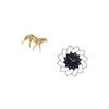 Golden Floral Cheetah Clock Sculpture Tabletop Ornament Decorative Centerpiece for Office Home