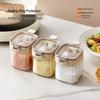 Moisture-Proof Glass Seasoning Jar Set with Spoon and Salt Separation