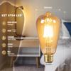 Żarówka Vintage E27 Edison, 6W Odpowiednik 60 Watów, Retro Lampa z Bursztynowego Szkła, 2200K Ciepła Biała, Nieściemnialna, Lampa Filamentowa LED ES
