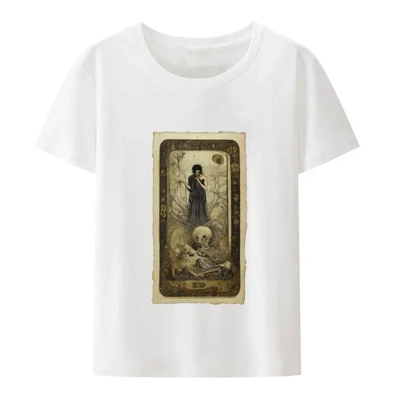 Short-sleev Black White Print Tee Creative Fashion BCrewneck Casual Tops Classic Dream of Endless The Sandman Modal T-Shirt