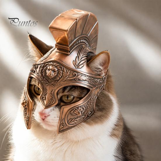Roman Warrior Pet Mask Centurion Cat Helmet, 3D Printed Mask, Safe Headwear Funny Cosplay for Party Costume Accessories