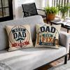 Fathers Day Dad Cushion Cover Natural Breathable Durable Linen Printed Decor Pillow Case Sofa Bedroom