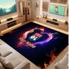 Lyon FC Custom Crystal Velvet Rug, Personalized Name Text Print, Football Logo Soft Non‑Slip Floor Mat Home Decor Gift