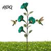 Decorative Garden Accent Red Flower Metal Bird Feeder Backyard Ground Stake Hummingbird Feeder Wildlife Watering Station