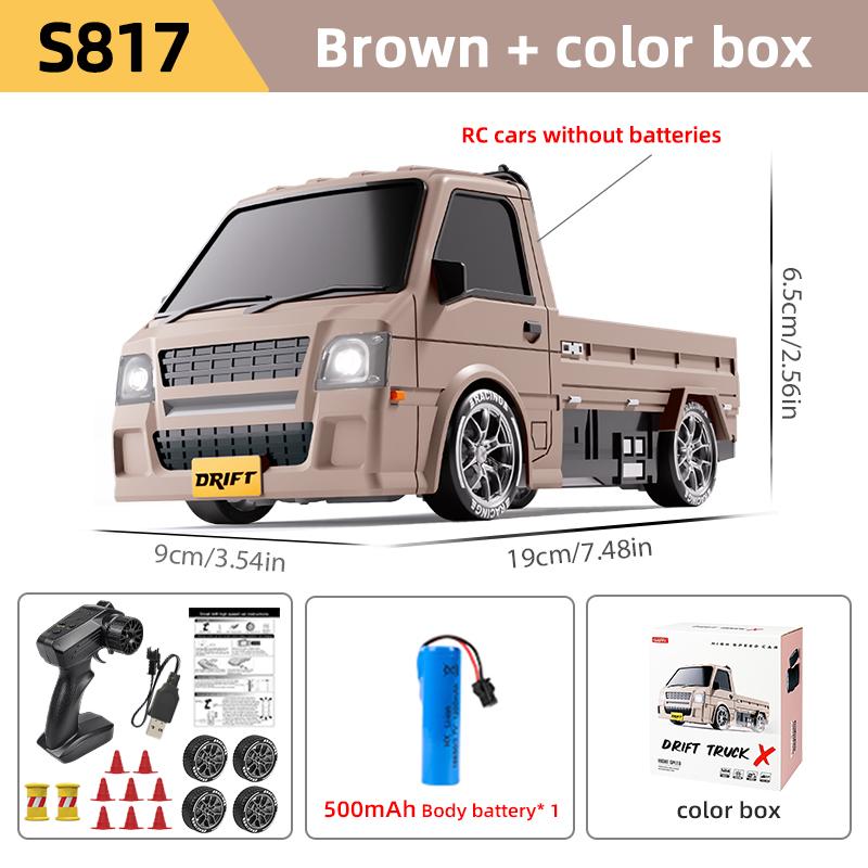 

ZWN 1/24 Full-Scale Remote Control Drift Truck 2.4G Wireless Tricycle Model with LED Lights Suitable Rc Car for Children