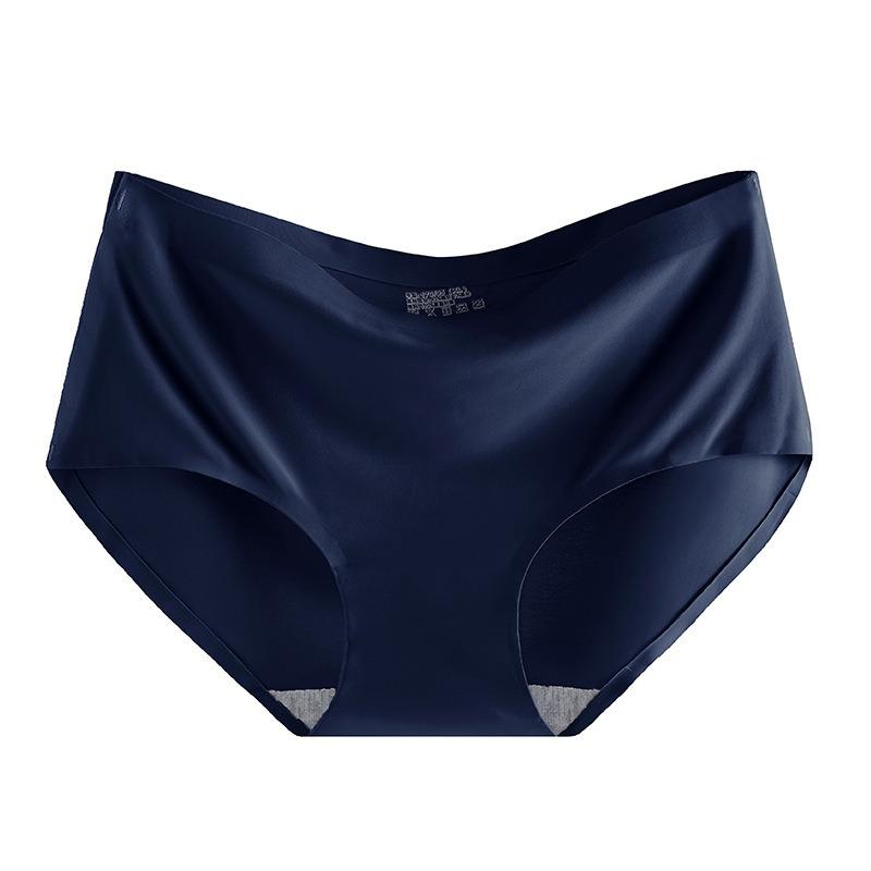 Women's Ice Silk Underwear Seamless Underwear One-piece Underwear Breathable Mid Waist Sexy Women's Underweartriangular Underwear Head