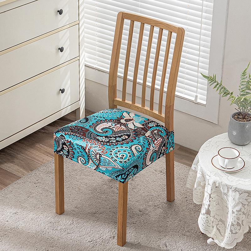 Amazon Чехол на стул с эластичным принтом, Моющийся чехол на подушку с открытым сиденьем, Чехол на обеденный стул, Бытовой чехол на сиденье стула Double Rubber Band Cushion Cover трава зеленый