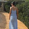 Spring 2026 New Long Dress, Celebrity Temperament Sexy Deep V Texture Fabric Suspender Dress