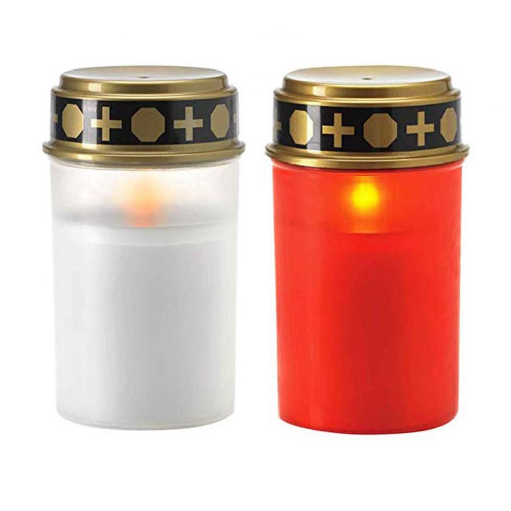 Waterproof Lamp Candle 2Pcs Outdoor Cemetery Ritual Solar Powered Eletric Light